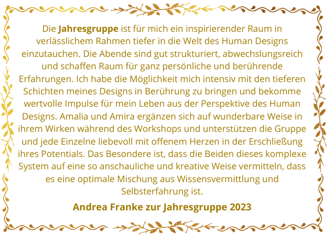 Rezension einer Teilnehmerin zur Jahresgruppe